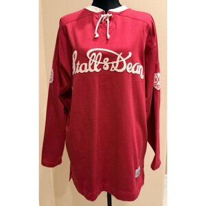 Stall & Dean Red Lace-Up Hockey Jersey Sweatshirt – Size Large